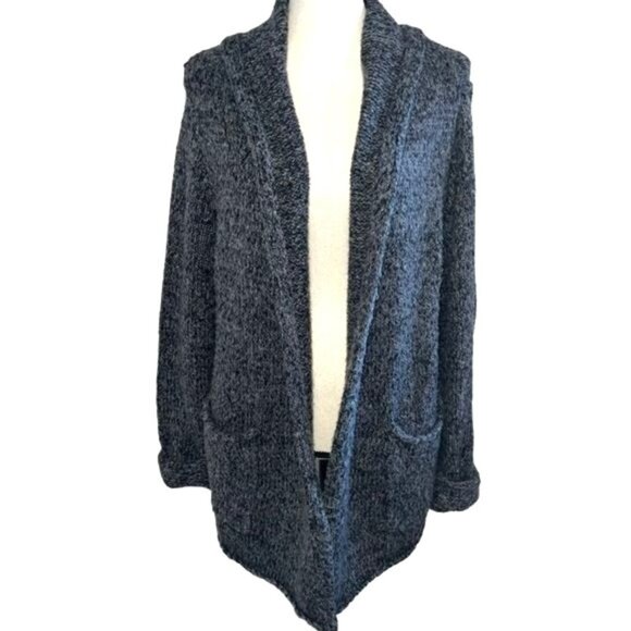 Anthropologie Womens Open Front Knit Cardigan Blue Size XS Textured Soft Pockets - Picture 1 of 8